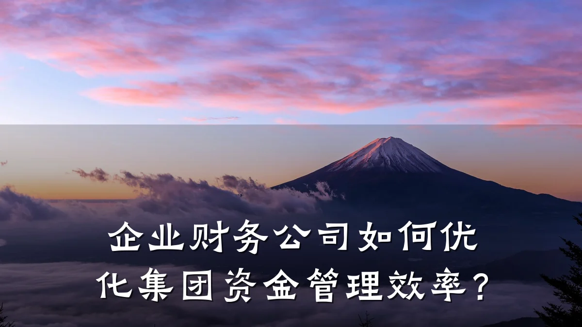 企业财务公司如何优化集团资金管理效率?
