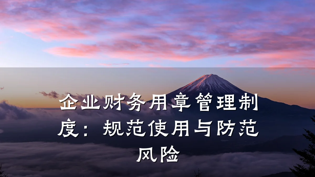 企业财务用章管理制度:规范使用与防范风险
