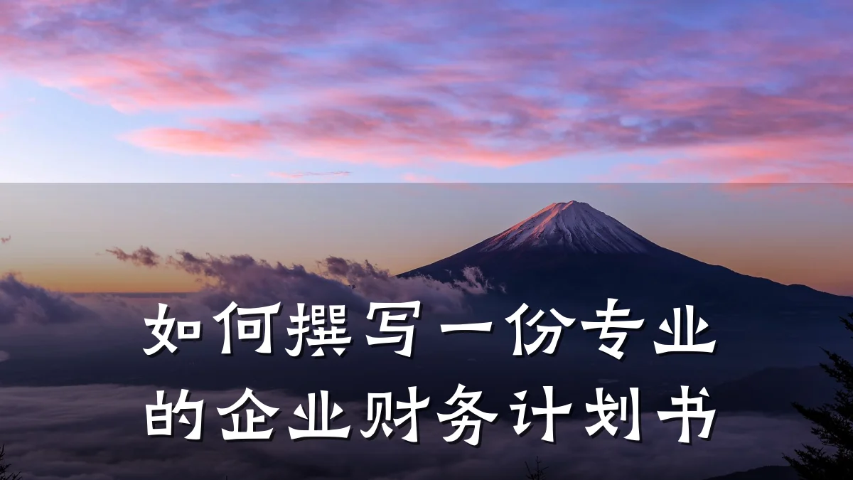如何撰写一份专业的企业财务计划书