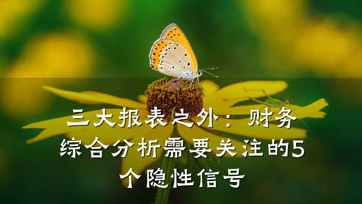 三大报表之外:财务综合分析需要关注的5个隐性信号