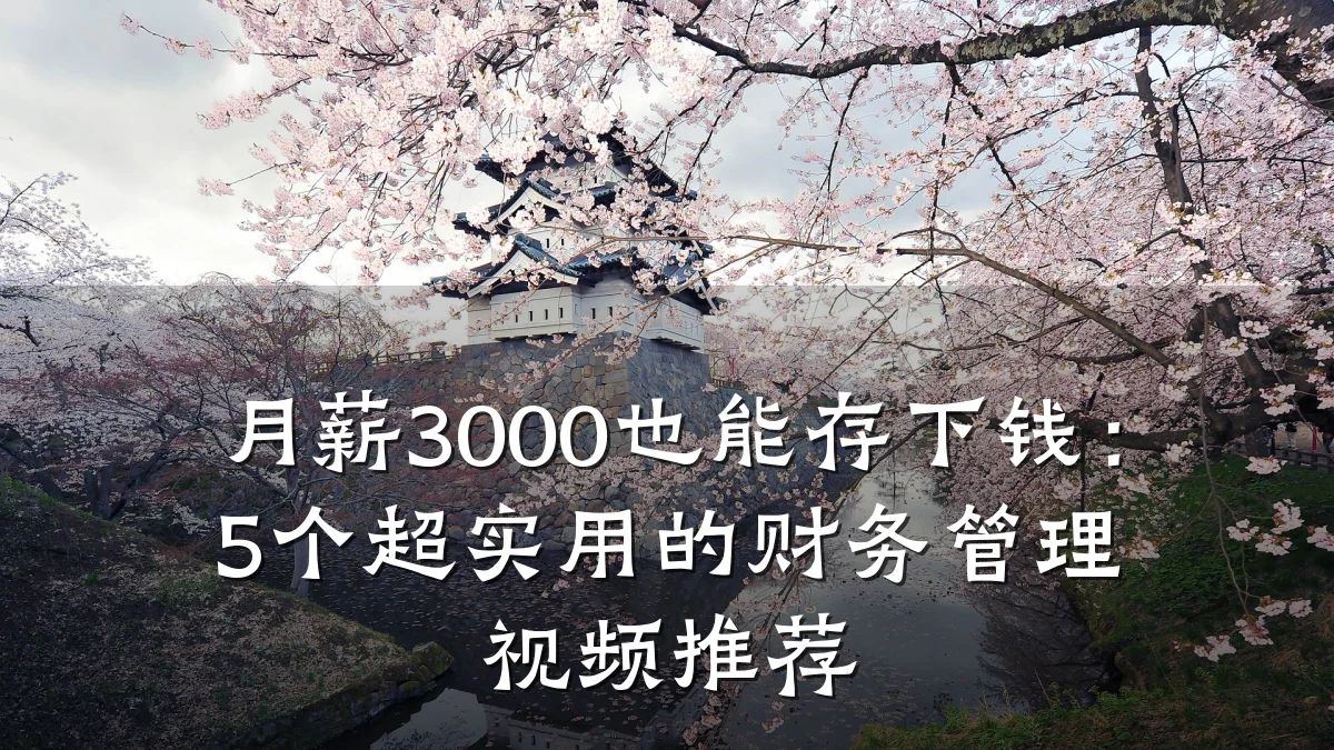 月薪3000也能存下钱：5个超实用的财务管理视频推荐