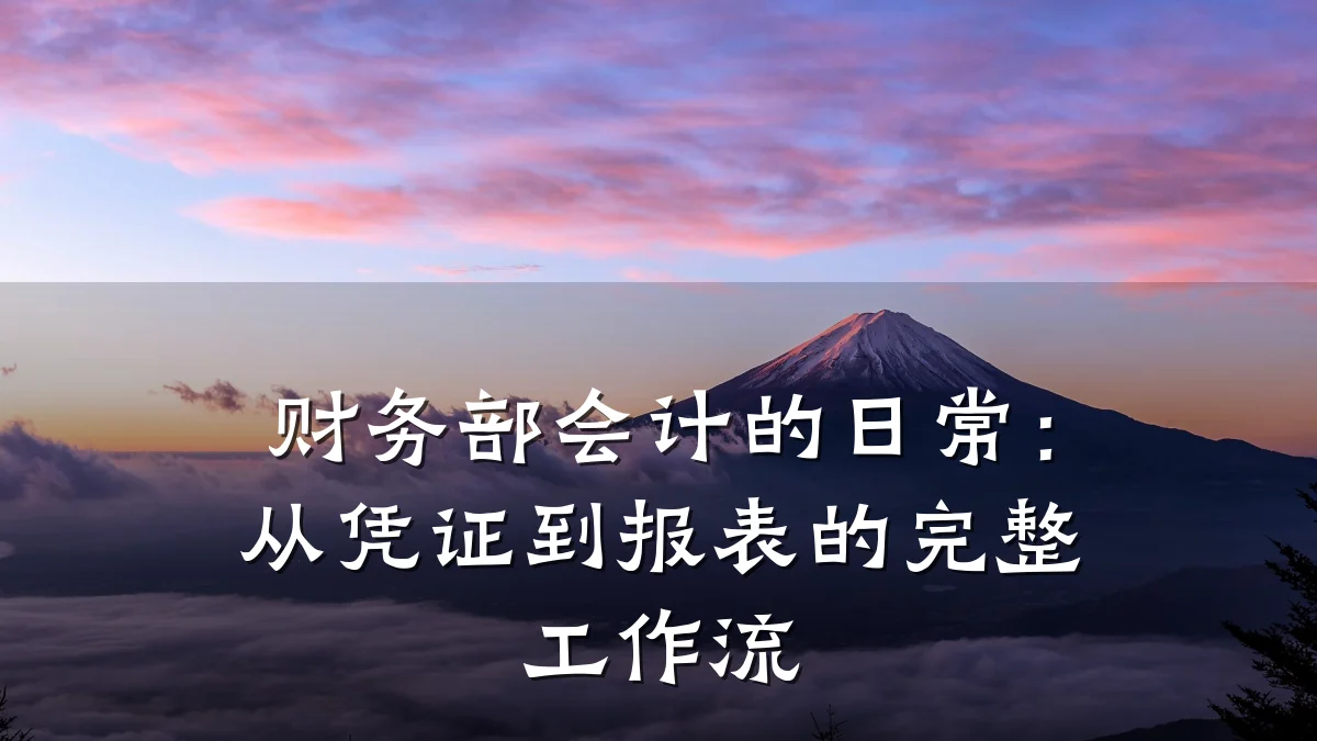 财务部会计的日常:从凭证到报表的完整工作流