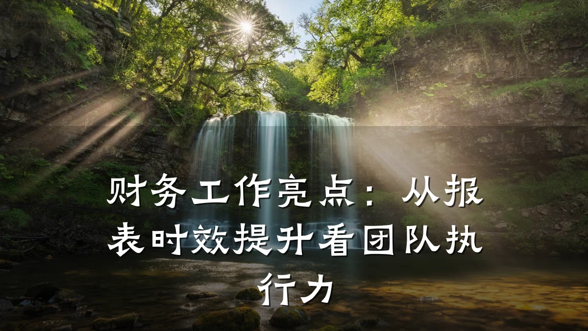 财务工作亮点：从报表时效提升看团队执行力