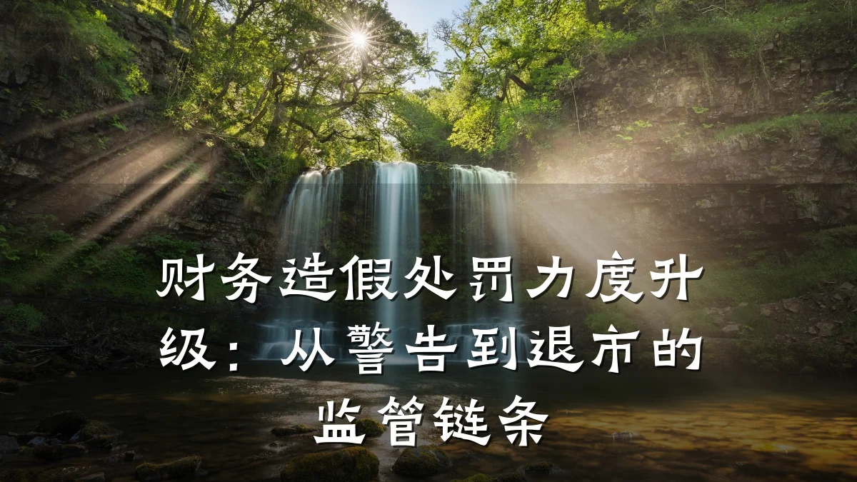 财务造假处罚力度升级:从警告到退市的监管链条