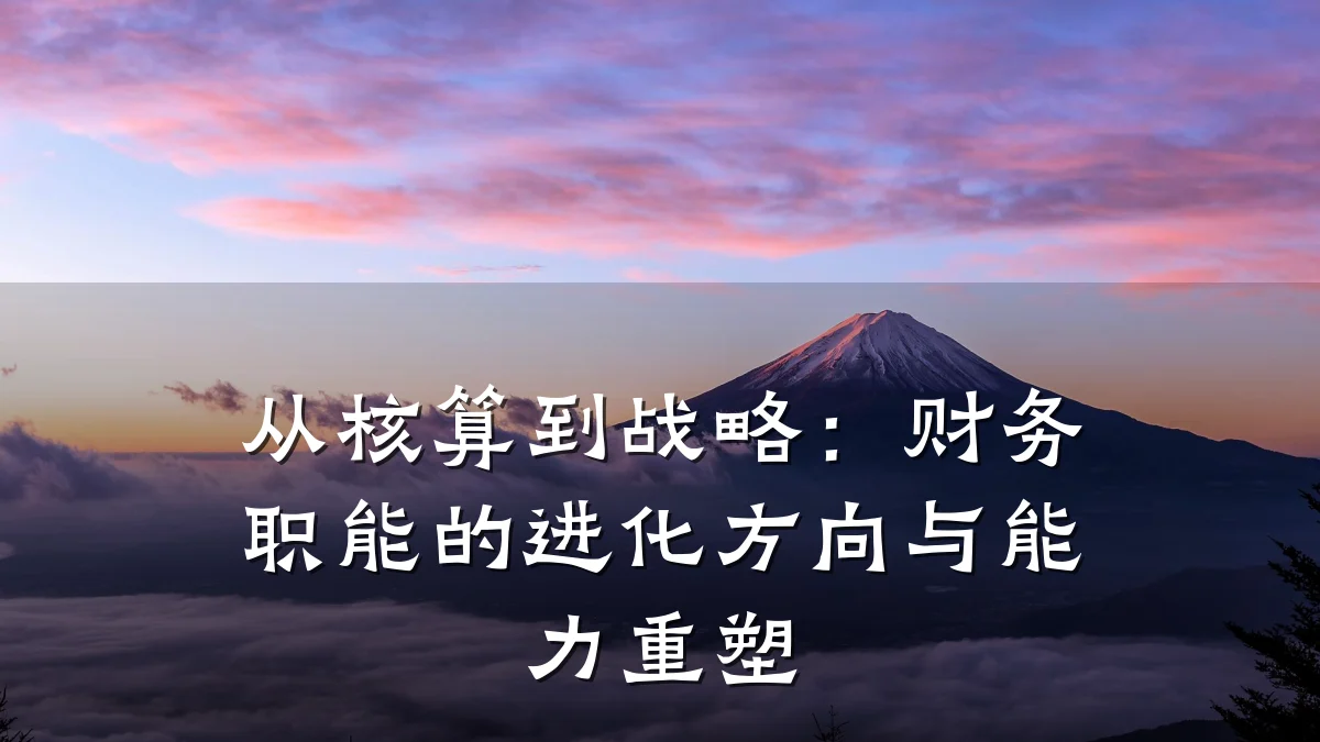 从核算到战略:财务职能的进化方向与能力重塑