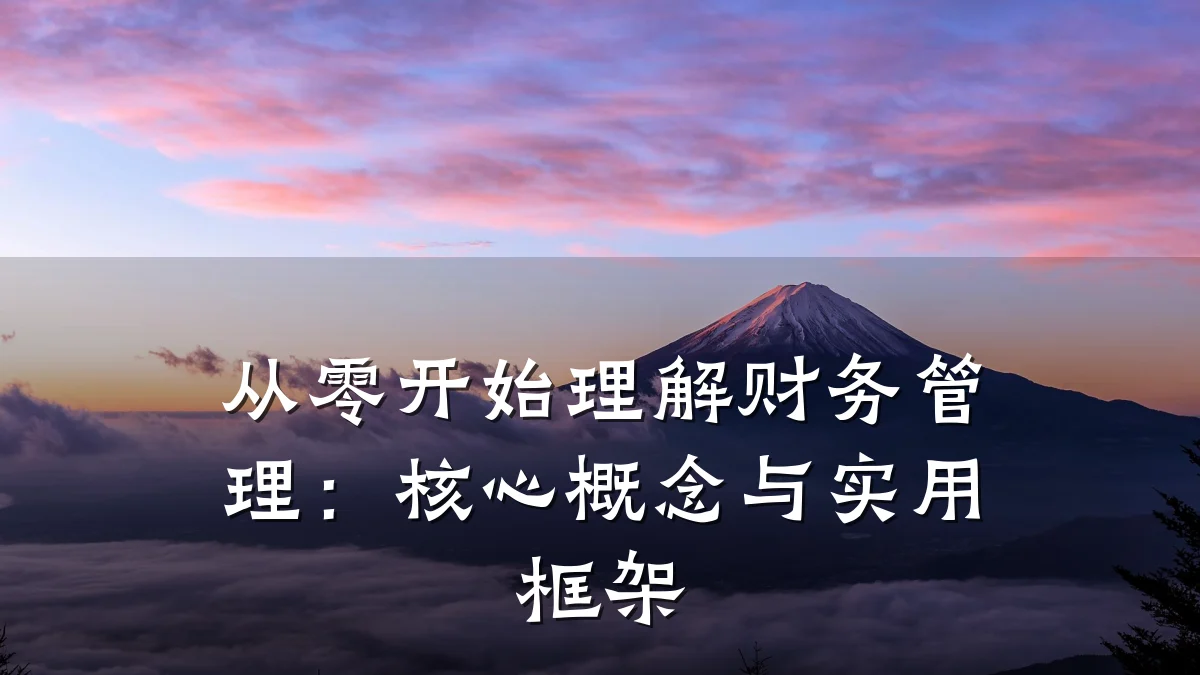 从零开始理解财务管理:核心概念与实用框架