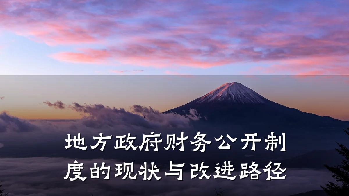地方政府财务公开制度的现状与改进路径