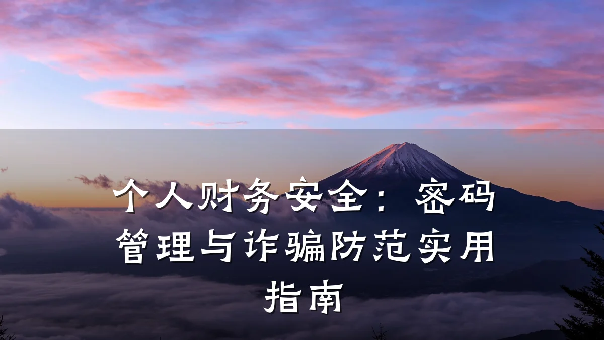 个人财务安全:密码管理与诈骗防范实用指南