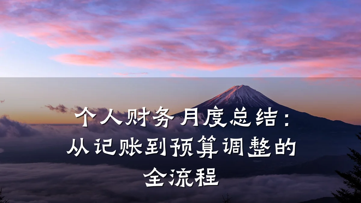个人财务月度总结:从记账到预算调整的全流程