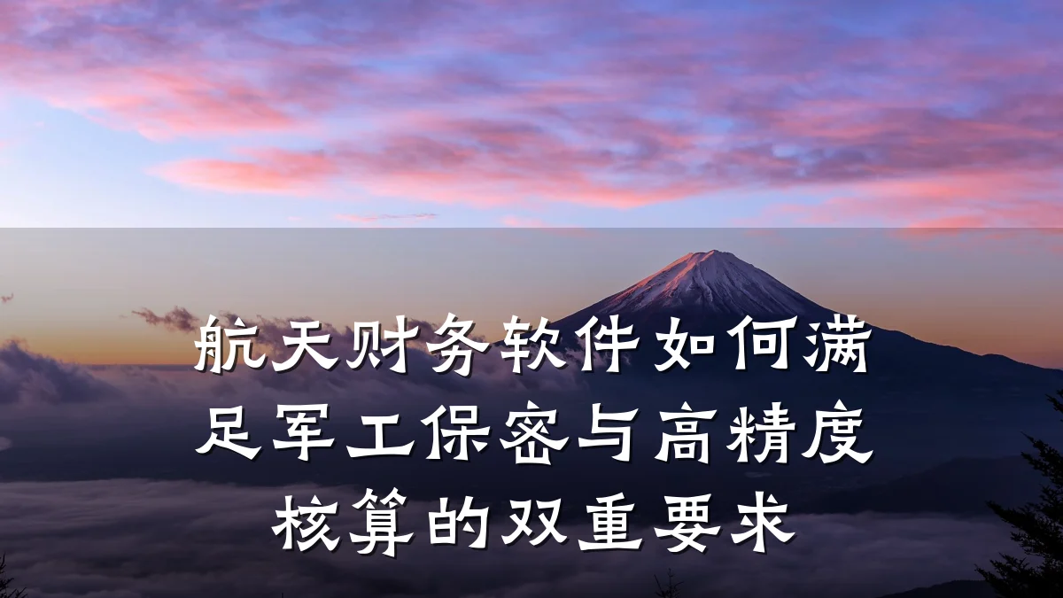 航天财务软件如何满足军工保密与高精度核算的双重要求