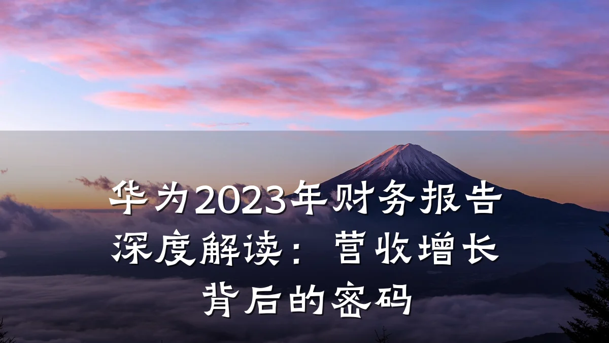 华为2023年财务报告深度解读:营收增长背后的密码