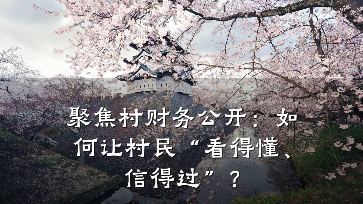 聚焦村财务公开:如何让村民“看得懂、信得过”?