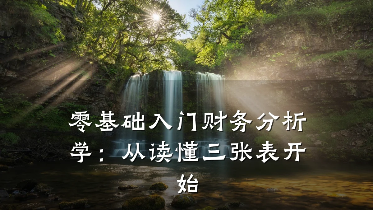 零基础入门财务分析学:从读懂三张表开始