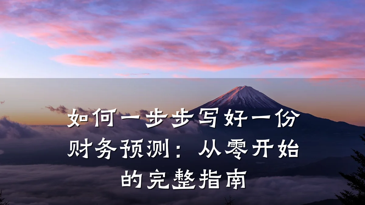 如何一步步写好一份财务预测:从零开始的完整指南
