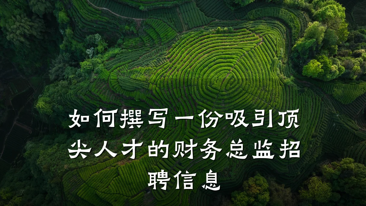 如何撰写一份吸引顶尖人才的财务总监招聘信息