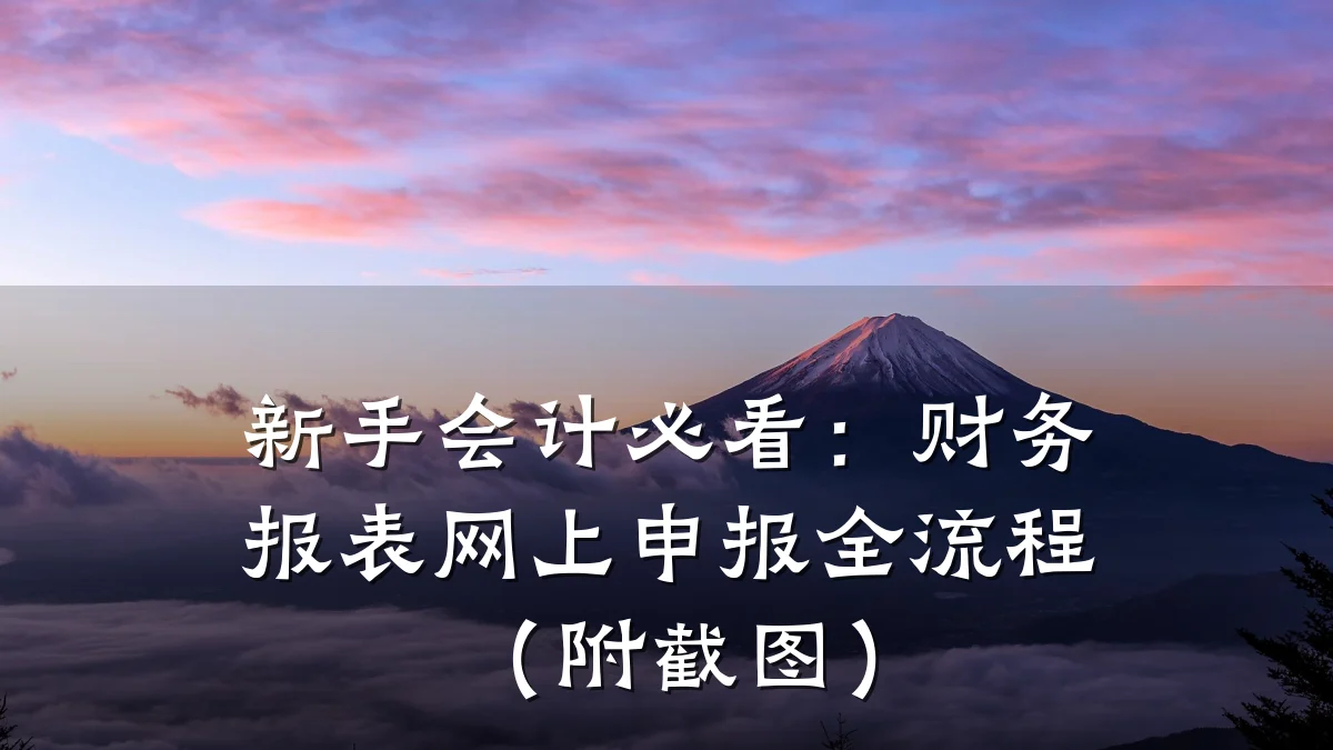 新手会计必看：财务报表网上申报全流程（附截图）
